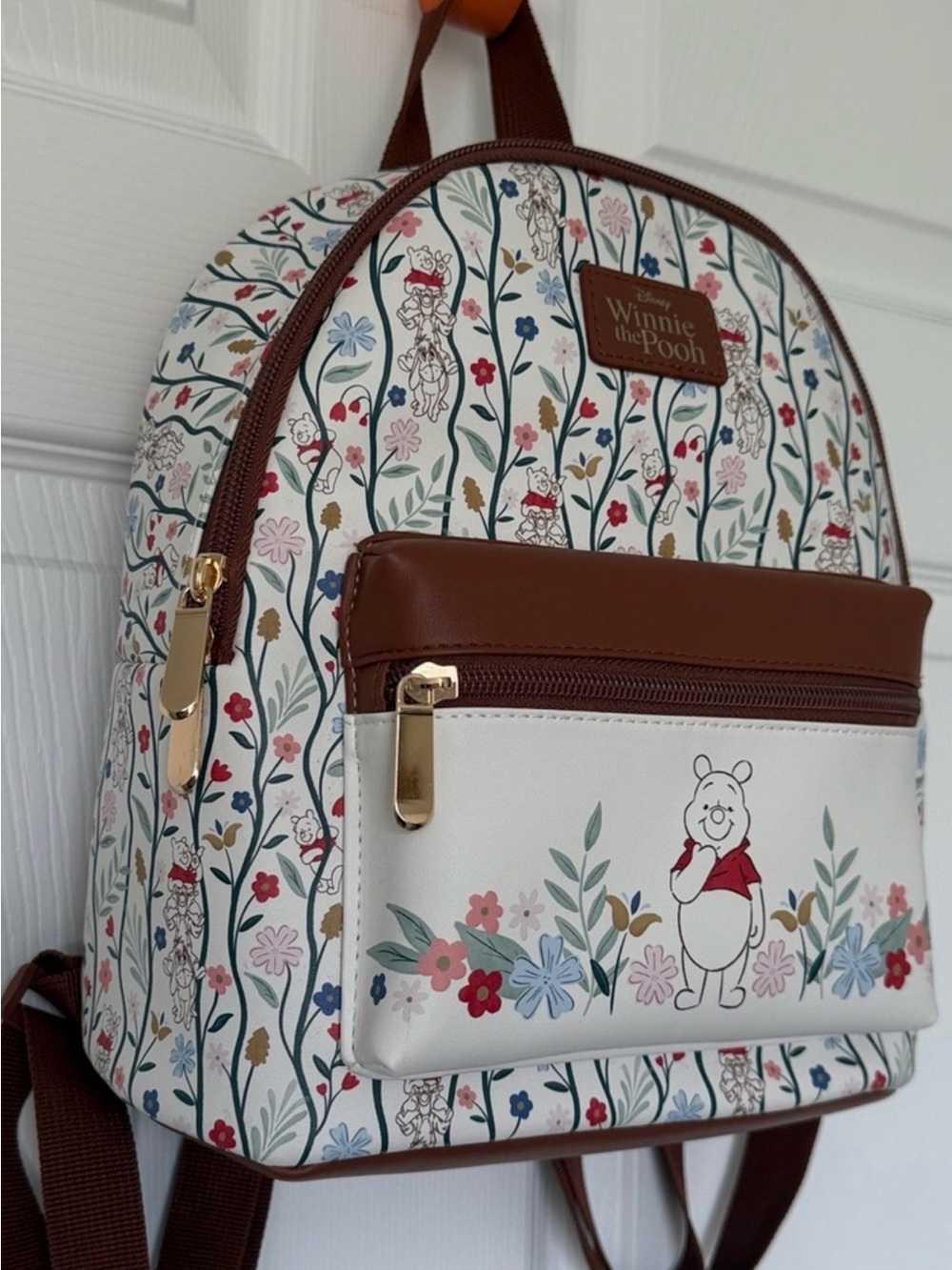 Disney Winnie the Pooh Floral Cream and Brown Mini Backpack - Picture 5 of 15